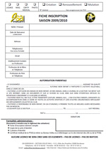 Fiche d'inscription 2008/2009